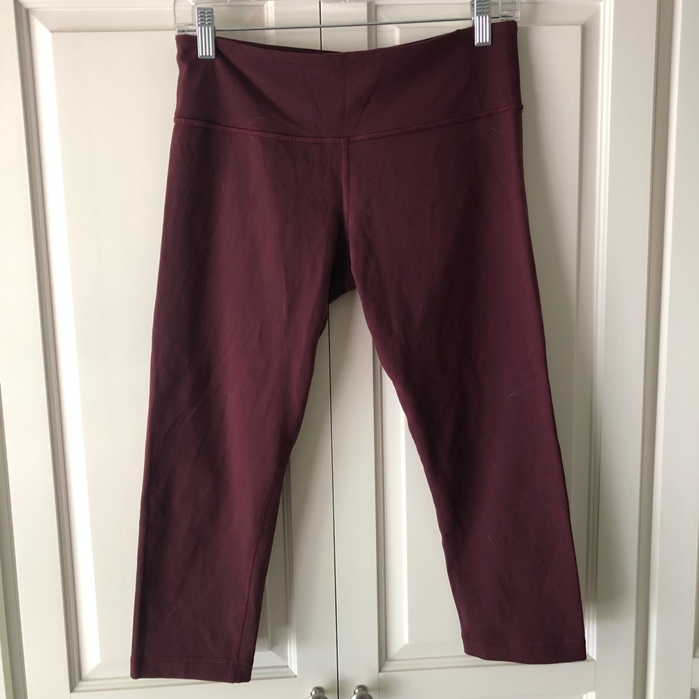 Lulu Lemon Burgundy mid Leggings